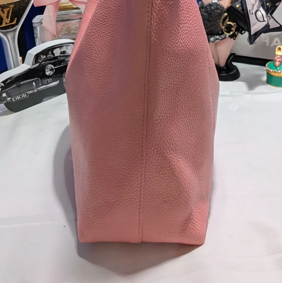 Michael Kors Junie Medium Leather Shoulder Bag - Salmon - Picture 7 of 14